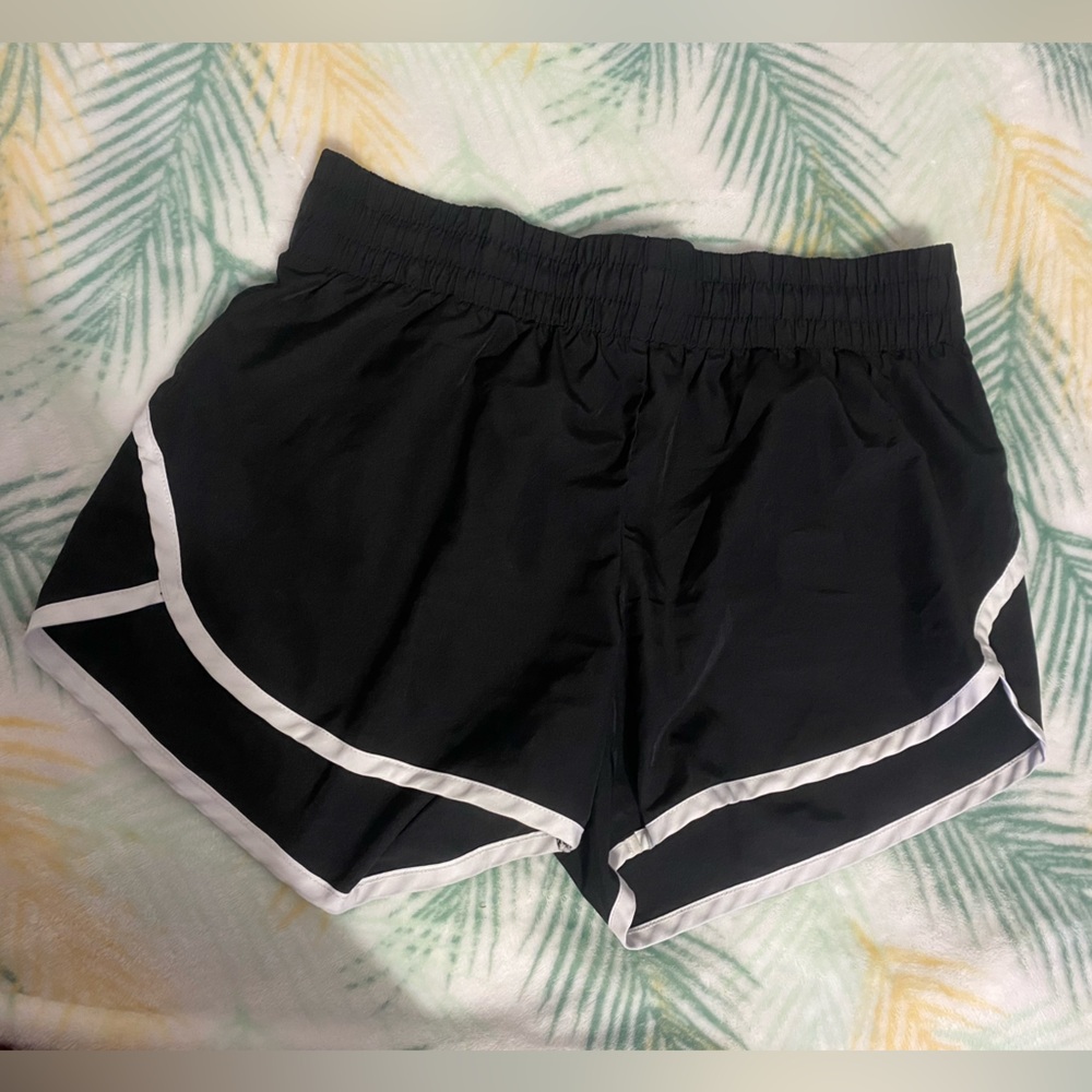 Black and white athletic shorts